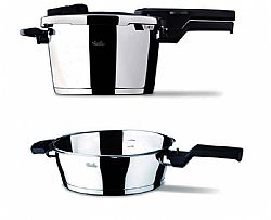 Fissler set quattro vitaquick 1 πολυχύτρα 8Lt + τηγάνι 4Lt με 1 ενα καπάκι 