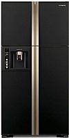 Hitachi R-W660PRU3 (GBK) Ψυγείο Ντουλάπα Μαύρο με κρυστάλλινη επένδυση στις πόρτες 