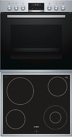 Bosch BA53CN00 ( HEA537BS00 + NKF645GA1G) σετ εντοιχισμού inox κουζίνας και βάσης εστιών