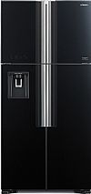 Hitachi R-W660PRU7 (GBK) Ψυγείο Ντουλάπα NoFrost Μαύρο με κρυστάλλινη επένδυση στις πόρτες A+ 