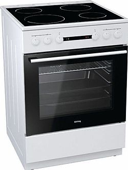 Korting KEC 6142 WPG ηλεκτρική κουζίνα με Κεραμική Εστία Λευκή POP Διακόπτες 71Lt 