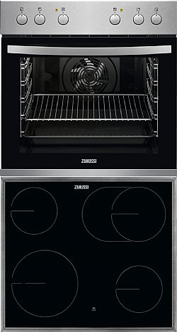 Zanussi ZOU30603XU+ ZHDN670X Εντοιχιζόμενο σετ κουζίνα inox + κεραμική 5 εστιών