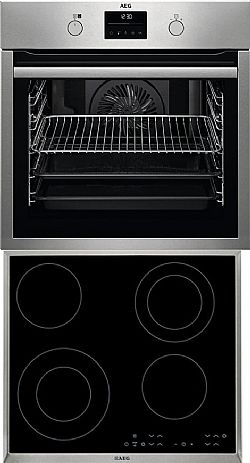 AEG BPS351160M + HK634021XB εντοιχιζόμενο σετ inox φούρνος (πυρόλυση και ατμό) + εστία Δώρο τηλεσκοπικός μηχανισμός 