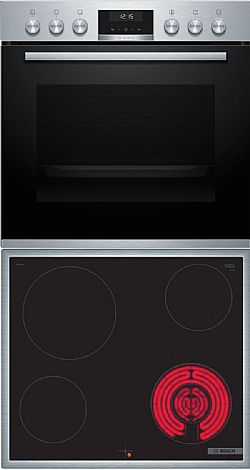 Bosch BA53CN02 (HEA537BS00 + NKF645GA2E) σετ εντοιχισμού inox κουζίνας και βάσης εστιών