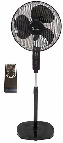 Zilan ZLN1204 ανεμιστήρας δαπέδου με τηλεχειριστήριο Μαύρος 50w 40cm