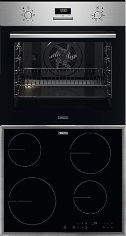 Zanussi ZOHEF2X + σετ εντοιχιζόμενο inox φούρνος +