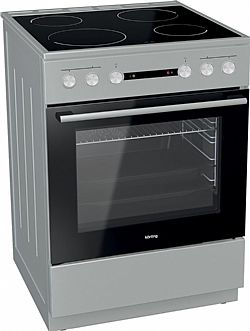 Korting KEC6A40XPG Κουζίνα 71lt με Κεραμικές Εστίες 60cm Inox