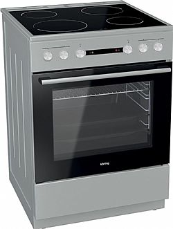 Korting KEC6A40XPG Κουζίνα 71lt με Κεραμικές Εστίες Π60cm Inox