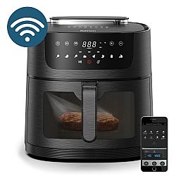 Rohnson R-2858 Air Fryer Φριτέζα αέρος με διπλό αποσπώμενο κάδο 8lt Μαύρη  με Wi-Fi