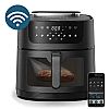 Rohnson R-2858 Air Fryer Φριτέζα αέρος με διπλό αποσπώμενο κάδο 8lt Μαύρη  με Wi-Fi