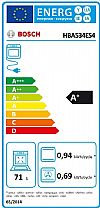Bosch HBA534ES4 Εντοιχιζόμενος φούρνος με τηλεσκοπικό μηχανισμό 71lt