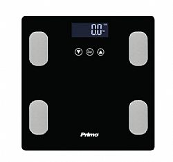 Ζυγαριά Σώματος Λιπομετρητής PRBS-40465 Primo 180Kg Υάλινη Mαύρη/Inox