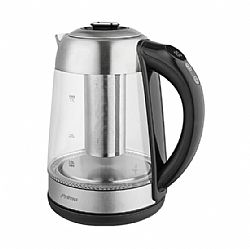 Primo PRCK-40497 Βραστήρας 1.7L 2200W 1.7L 2200W Digital Γυάλινος Inox/Μαύρος