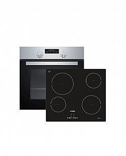 Pitsos PH10M40X1 + CRE611S06 Φούρνος Εντοιχιζόμενος και Κεραμική Εστία Inox