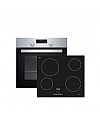 Pitsos PH10M40X1 + CRE611S06 Φούρνος Εντοιχιζόμενος και Κεραμική Εστία Inox