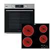 Whirlpool OMSK58HU1SX + AKT8090NE Φούρνος Εντοιχιζόμενος 71lt με Κεραμικές Εστίες Π59.5εκ. Inox