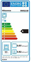 Hisense BI64111AB Εντοιχιζόμενος φούρνος με Υδρόλυση 77lt Μάυρος