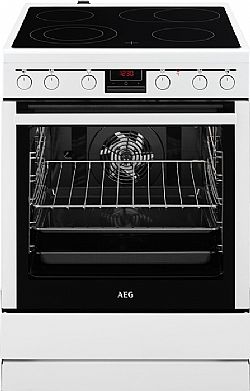 AEG 347056V-WN Κουζίνα 74lt με Κεραμικές Εστίες Λευκή