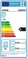 Gorenje GK6B43WD Κουζίνα 71lt με Εστίες Αερίου & Ρεύματος Λευκή