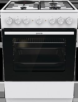 Gorenje GK6B43WD Κουζίνα 71lt με Εστίες Αερίου & Ρεύματος Λευκή